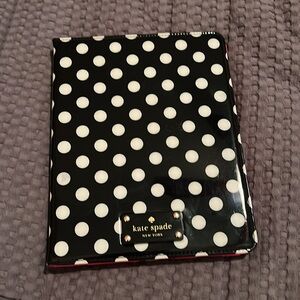 Kate Spade Black and White Polka Dot iPad case
Hot pink inside  9.52” X 7.50”